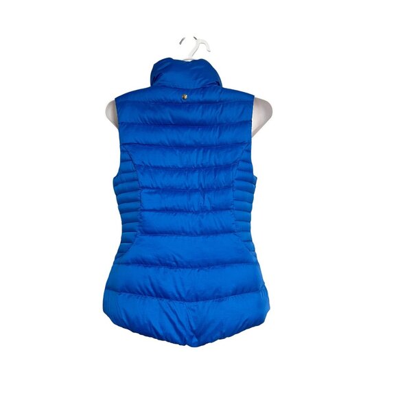 Lily Pulitzer Allie Packable Down Puffer Vest Brewster Blue Gold Zipper Size M - Picture 3 of 12